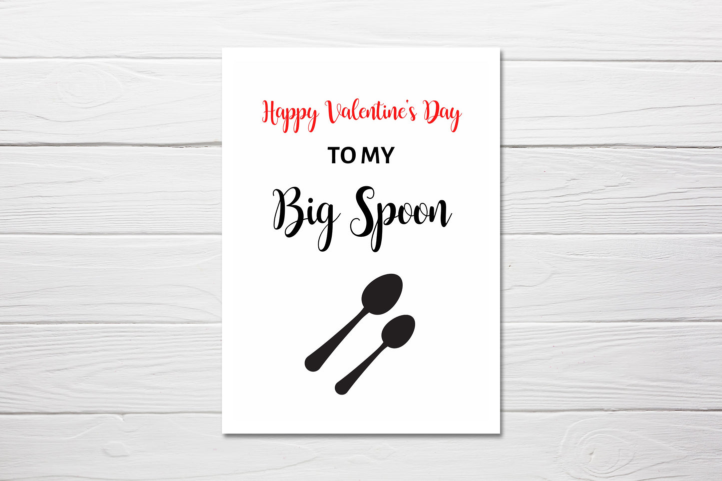Valentines Card | To My Big Spoon | Funny Card | Joke Card