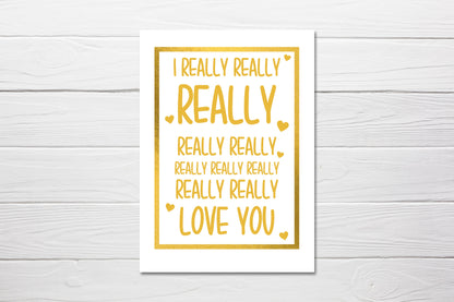Valentines Card | I Really Really Really Really Love You | Funny Valentines Card | Cute Valentines Card
