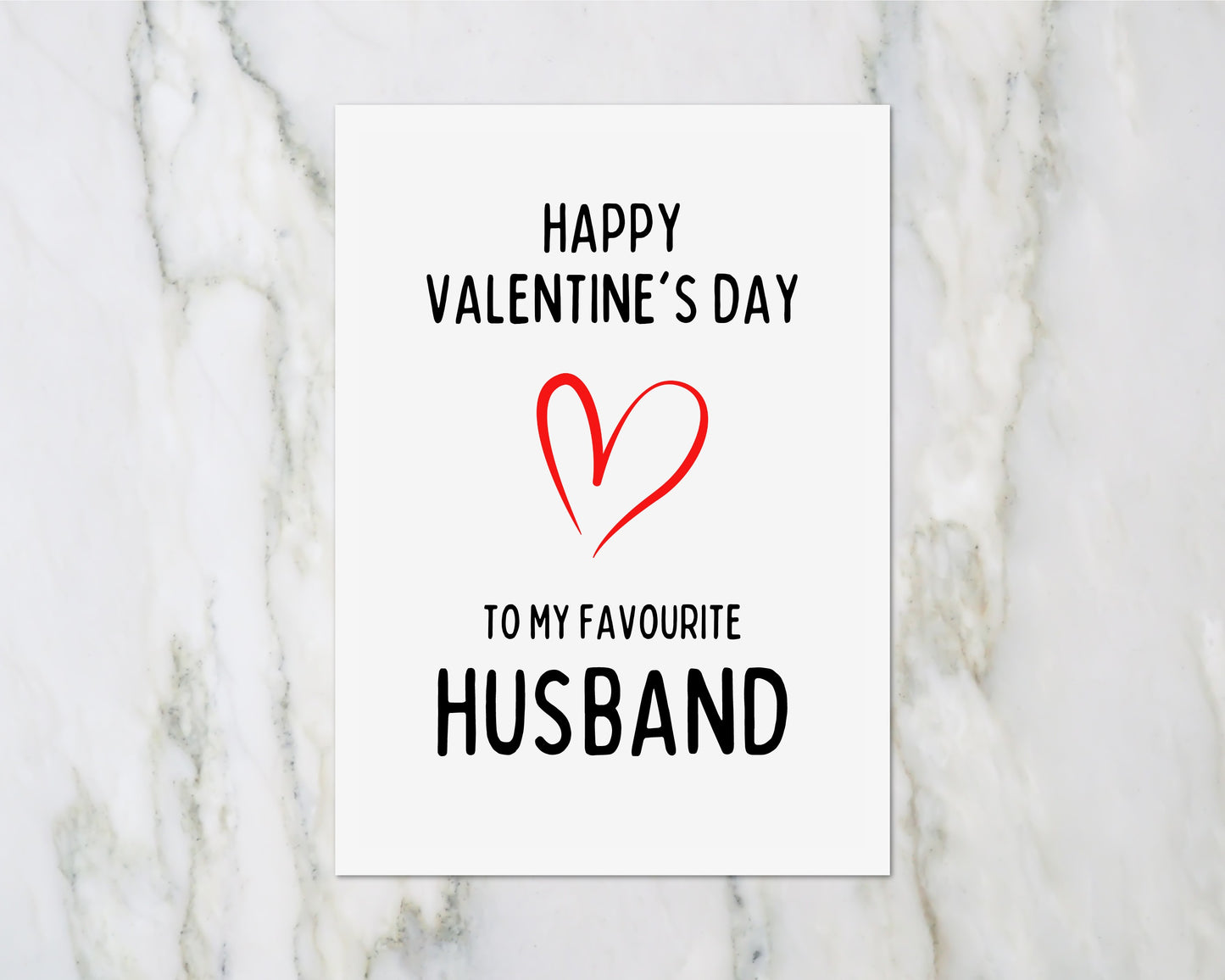 Valentines Card | Happy Valentine's Day To My Favourite Husband | Funny Valentines Card
