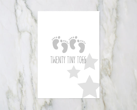 New Baby Card | Twenty Tiny Toes | Twin Baby Card