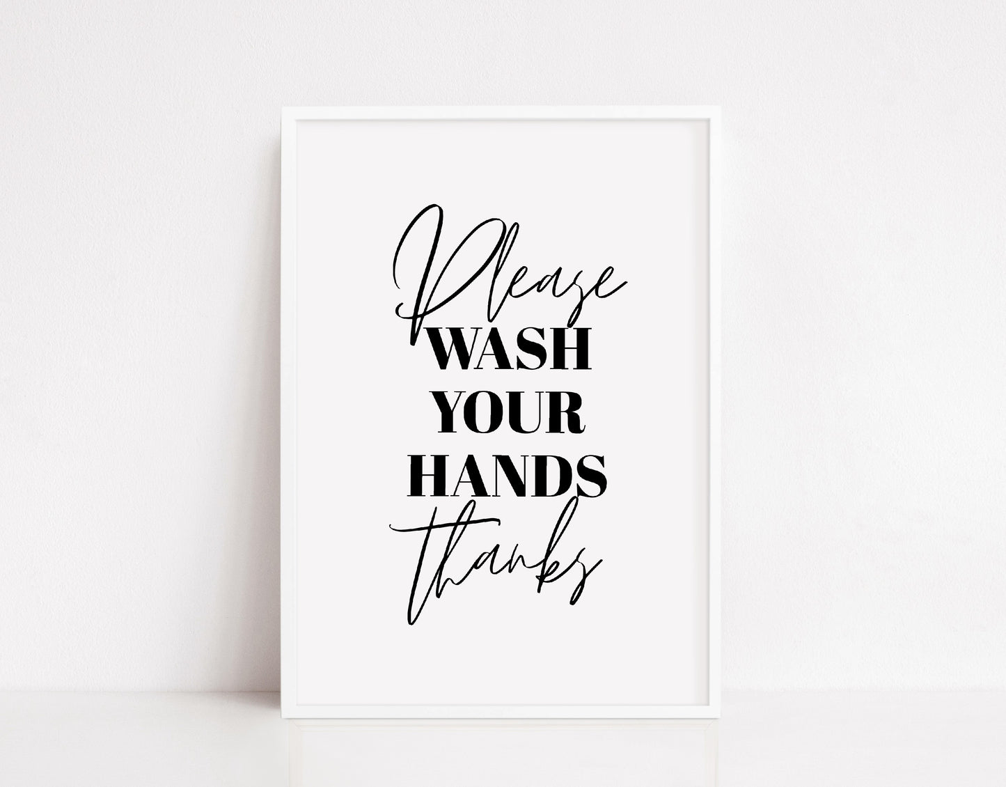 Bathroom Print | Please Wash Your Hands Thanks | Quote Print | Bathroom Decor