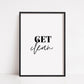 Bathroom Print | Get Clean | Quote Print | Bathroom Decor