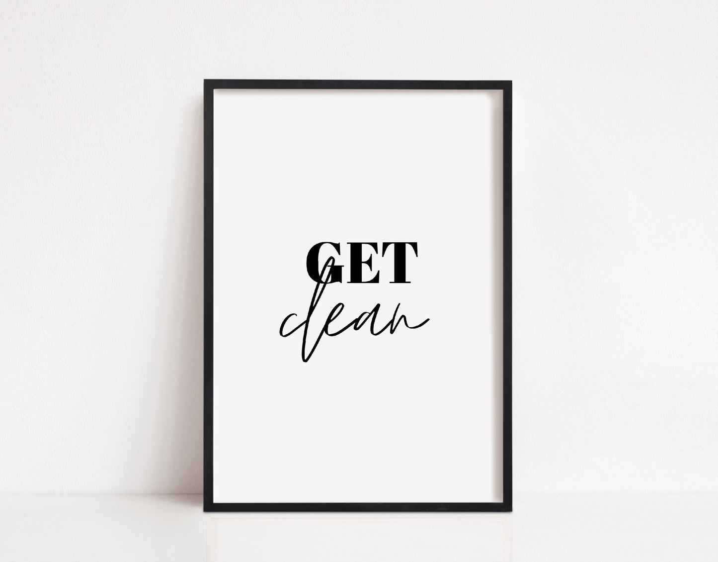 Bathroom Print | Get Clean | Quote Print | Bathroom Decor