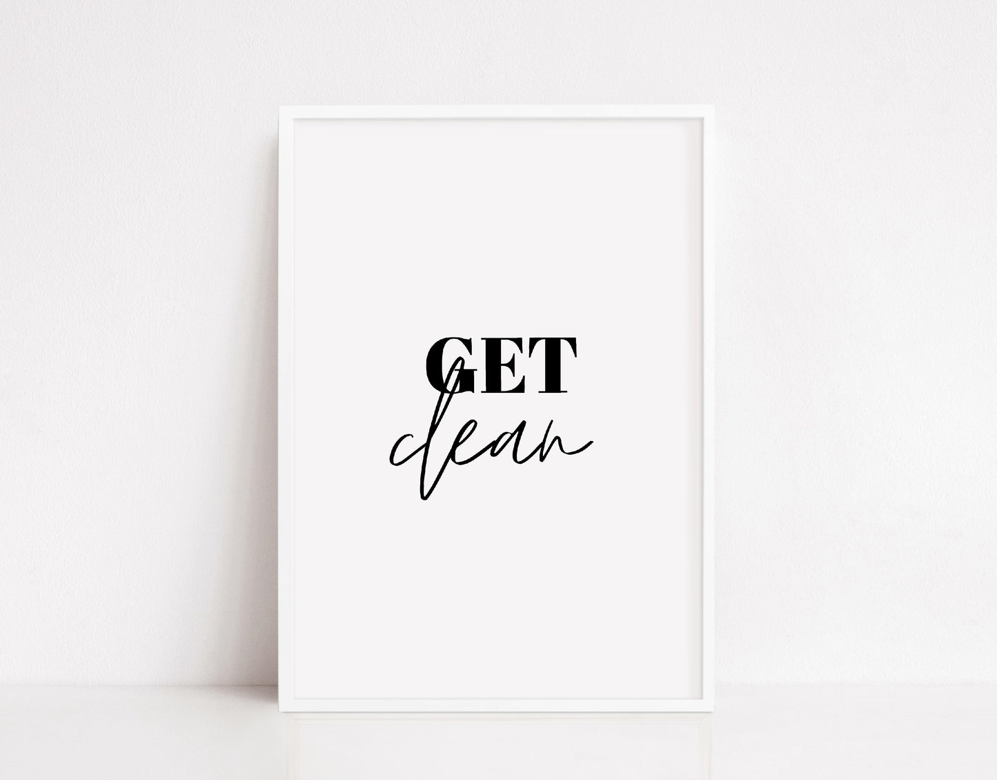 Bathroom Print | Get Clean | Quote Print | Bathroom Decor