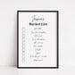 Personalised Print | Bucket List  | Gift Idea | Memory Print