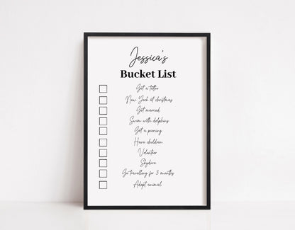 Personalised Print | Bucket List  | Gift Idea | Memory Print