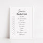 Personalised Print | Bucket List  | Gift Idea | Memory Print