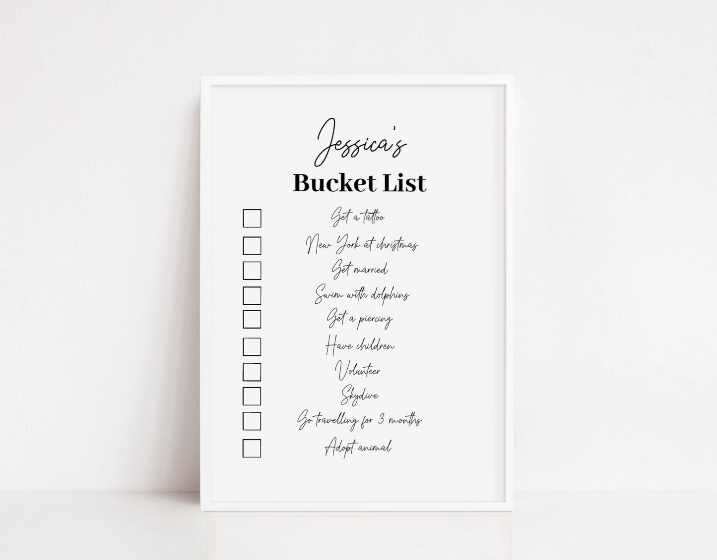 Personalised Print | Bucket List  | Gift Idea | Memory Print