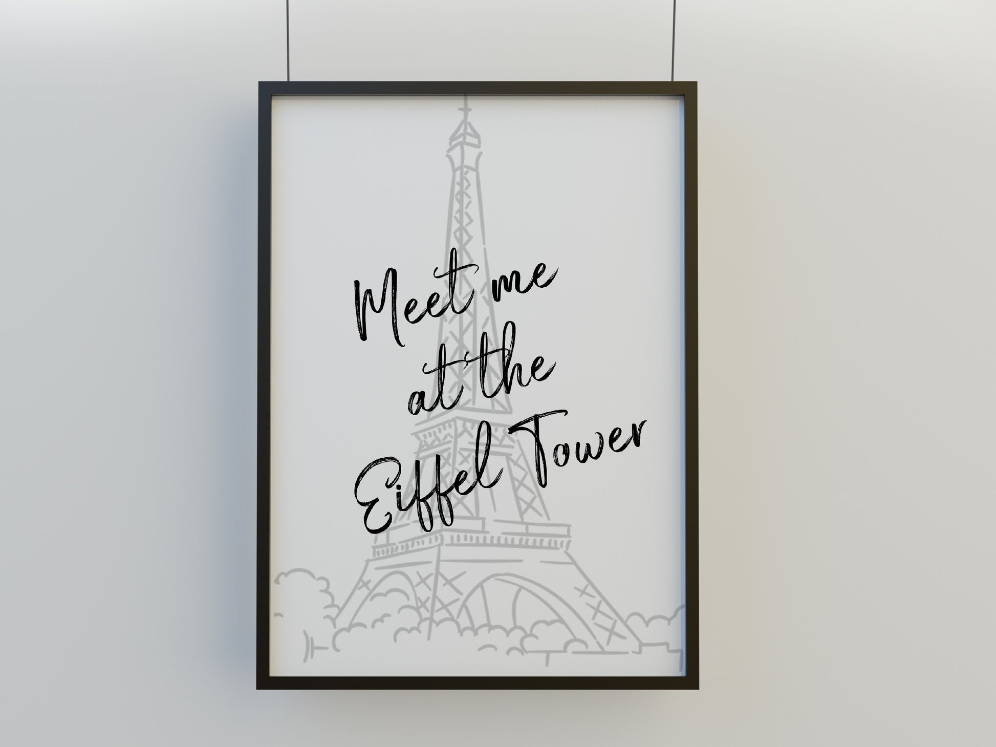 Quote Print | Meet Me At The Eiffel Tower | Travel Print - Dinky Designs