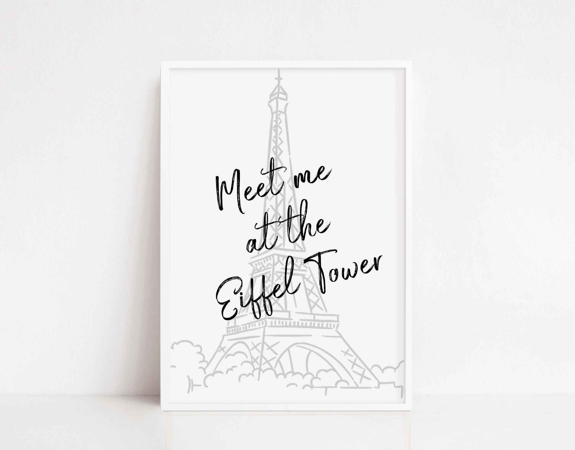 Quote Print | Meet Me At The Eiffel Tower | Travel Print - Dinky Designs
