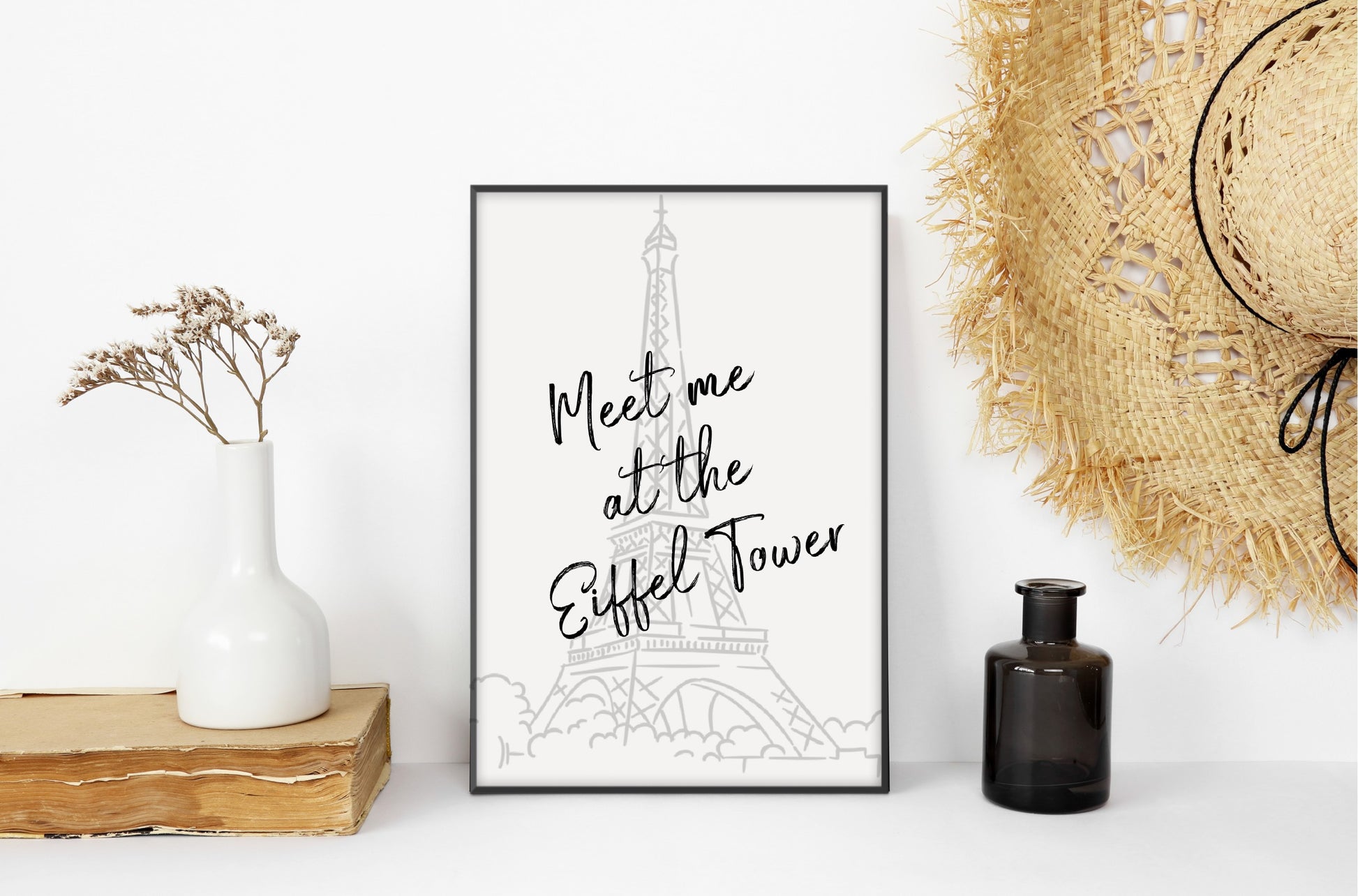 Quote Print | Meet Me At The Eiffel Tower | Travel Print - Dinky Designs
