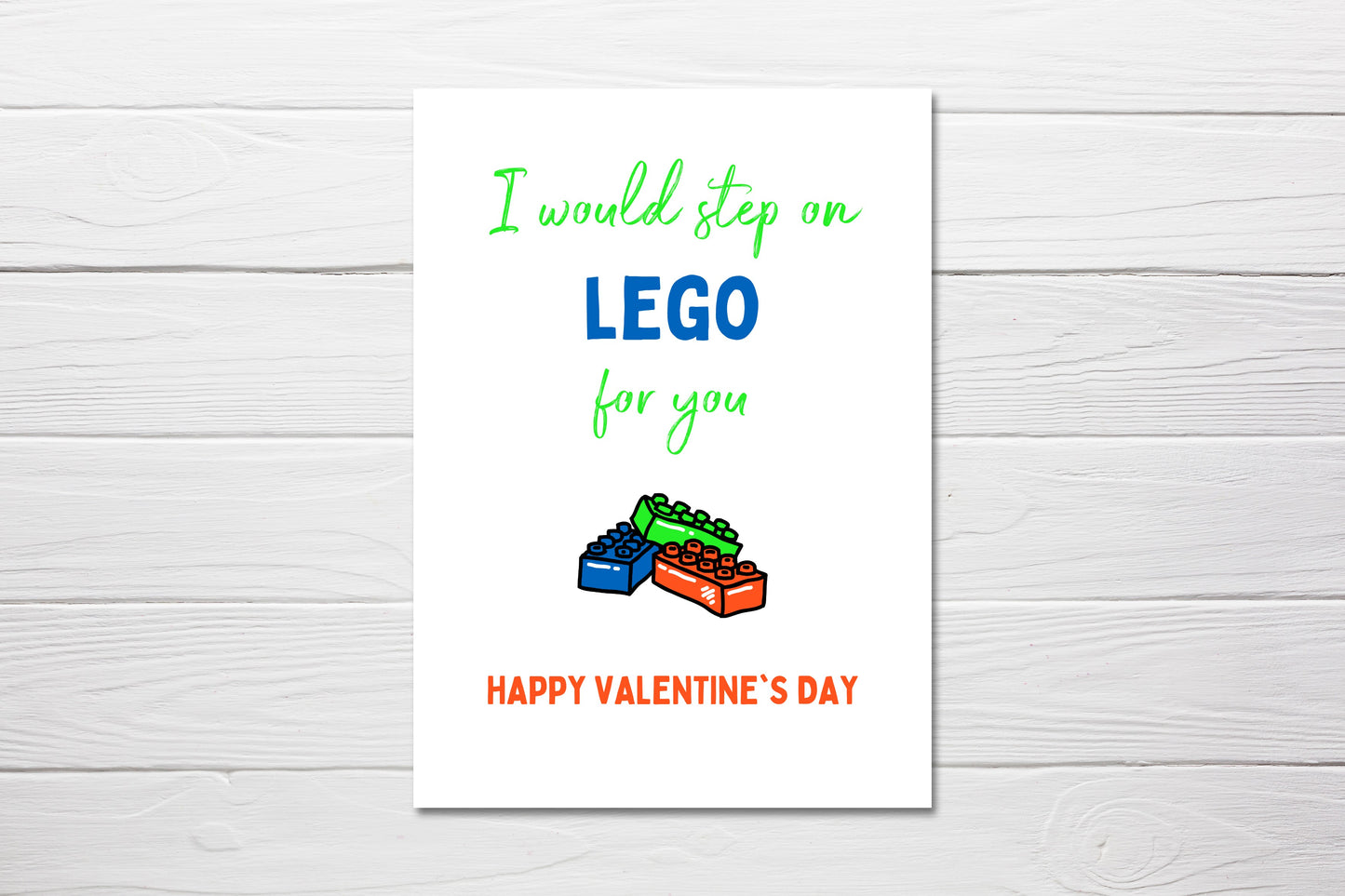 Valentines Card | I Would Step On LEGO For You | Funny Card