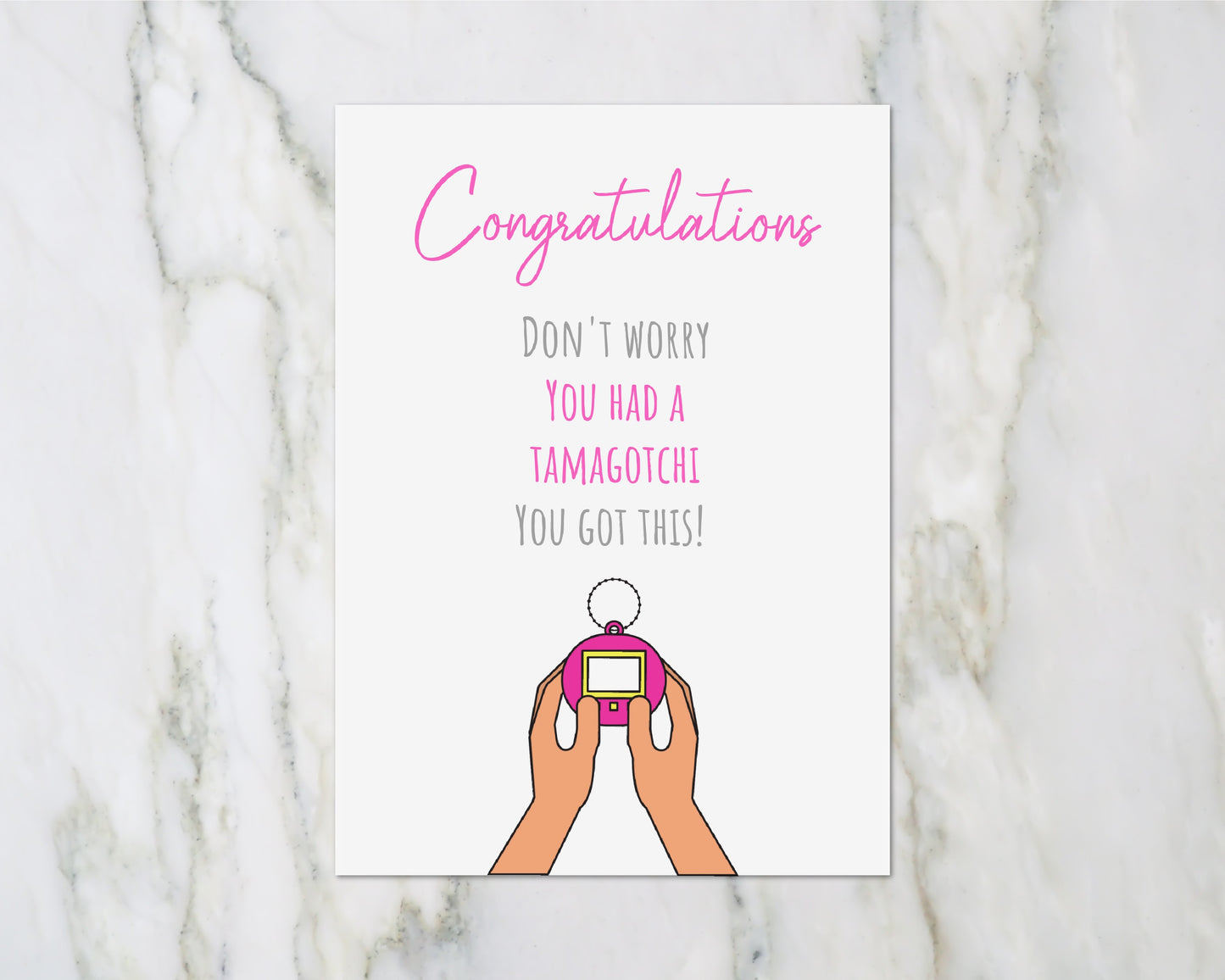 Baby Shower Card | Don't Worry, You Had A Tamagotchi, You Got This | Mummy To Be | New Baby Card | Funny Joke Card