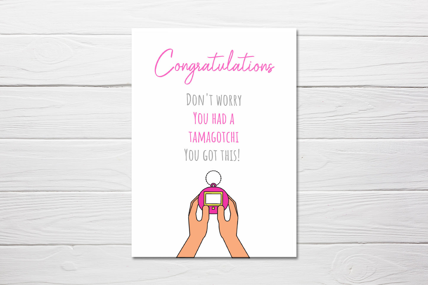 Baby Shower Card | Don't Worry, You Had A Tamagotchi, You Got This | Mummy To Be | New Baby Card | Funny Joke Card