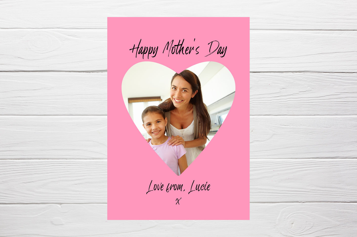 Mothers Day Card | Personalised Heart Photo Card | Custom Photo Card