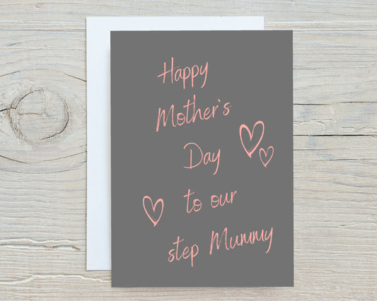 Mothers Day Card | To Our Step Mummy | Cute Card | Happy Mother's Day