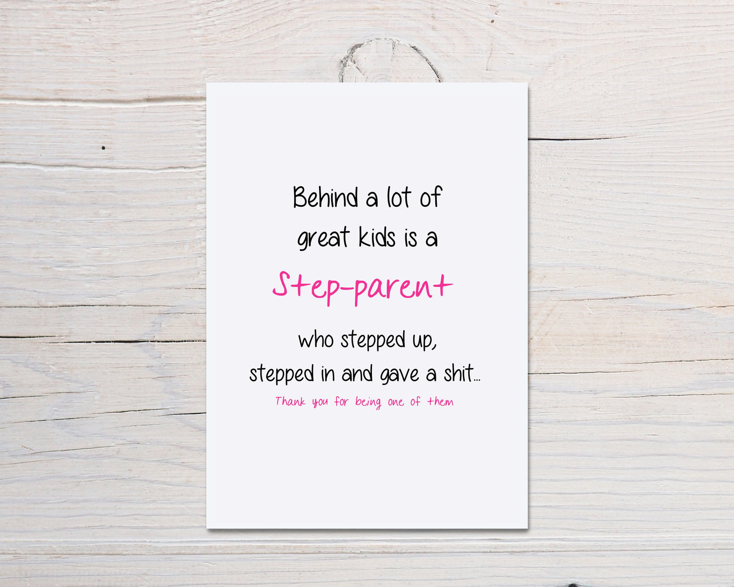 Mothers Day Card | Behind A Lot Of Great Kids Is A Step-Parent | Step Parent Card
