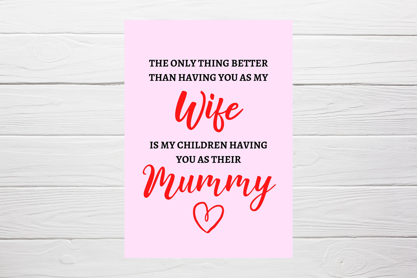 Mothers Day Card | Wife Mummy Card | Cute Card | Happy Mother's Day