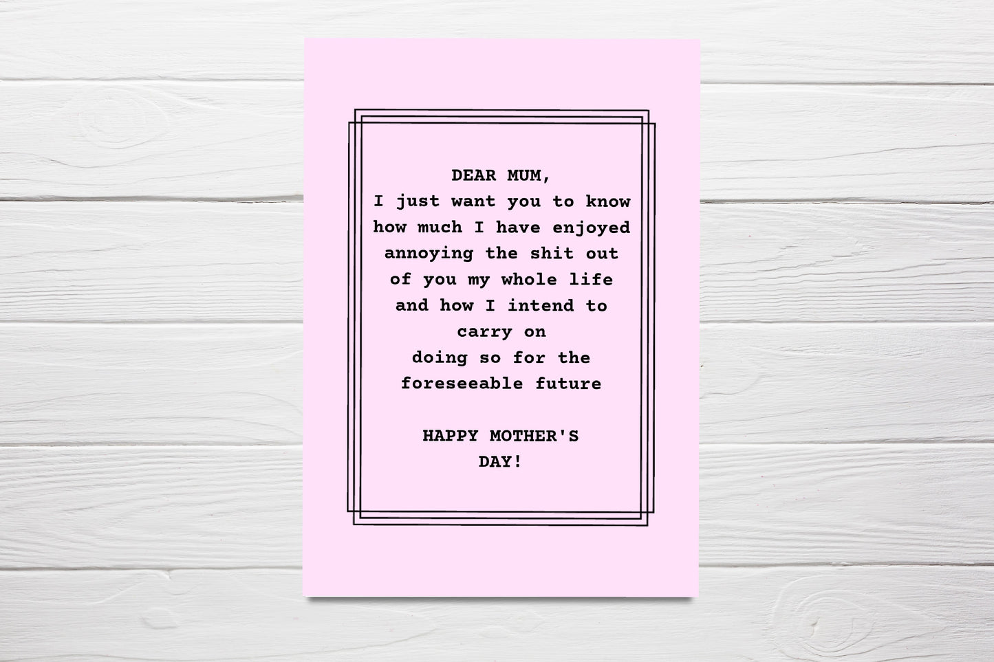 Mothers Day Card | Dear Mum | Funny Card