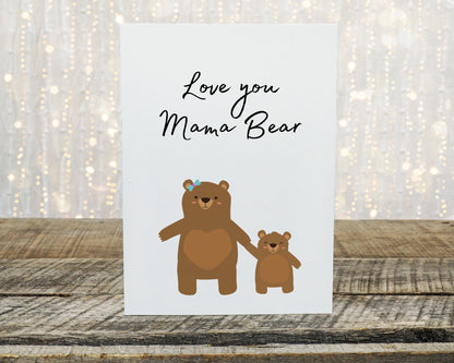 Mothers Day Card | Love You Mama Bear | Cute Card