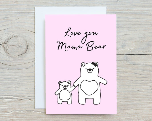 Mother's Day Card | Love You Mama Bear | Cute Mum Card | Mum Appreciation Card | Mum Birthday Card