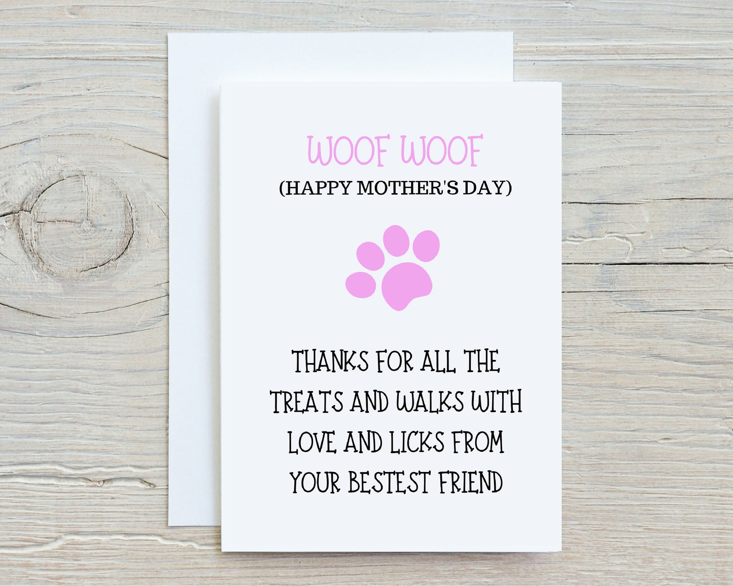 Mothers Day Card | ''Woof Woof'' Happy Mother's Day Card | Pet Card