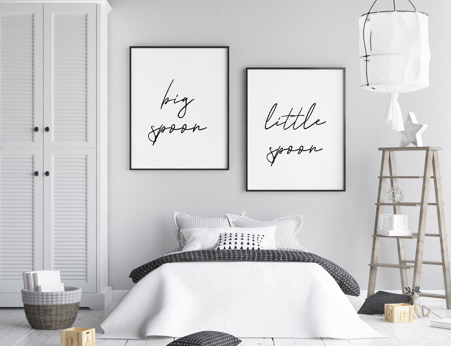 Bedroom Prints | Big Spoon, Little Spoon | Set Of 2 Prints