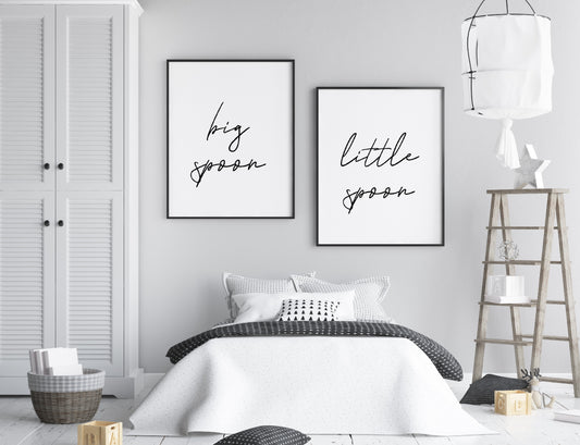 Bedroom Prints | Big Spoon, Little Spoon | Set Of 2 Prints