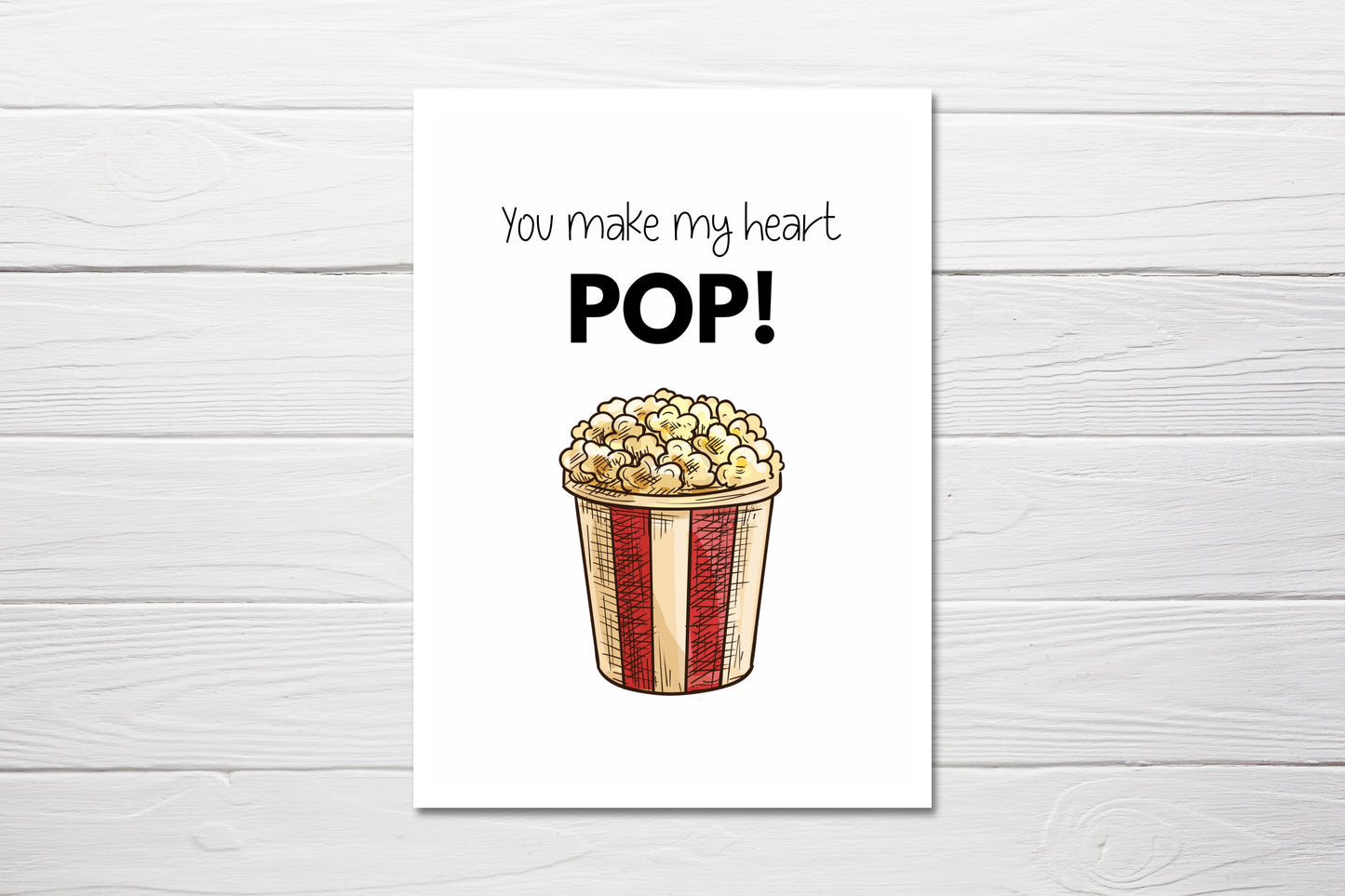 Valentines Card | Anniversary Card | You Make My Heart Pop | Love Card | Couples Card