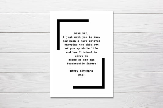 Fathers Day Card | Dear Dad | Funny Card - Dinky Designs