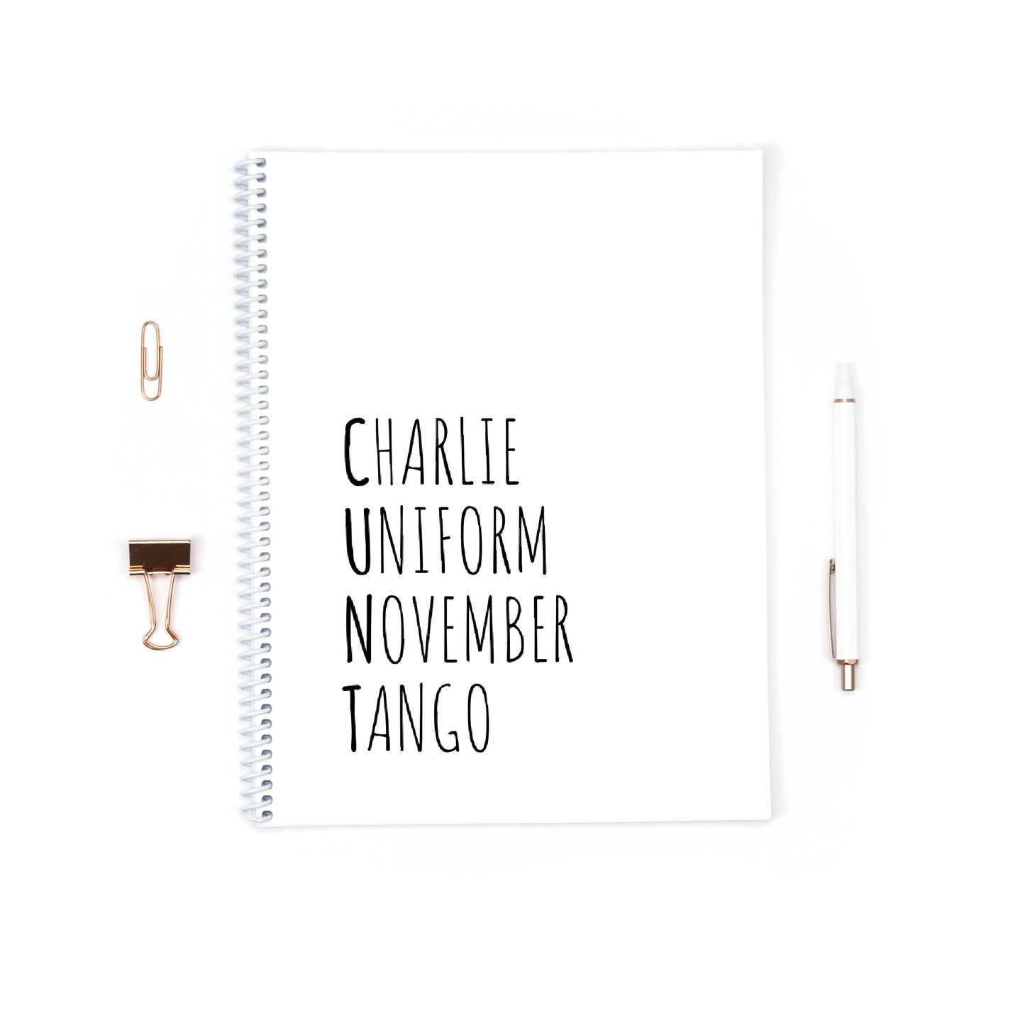 Funny Notebook | Charlie Uniform November Tango | Banter Notebook | Notepad