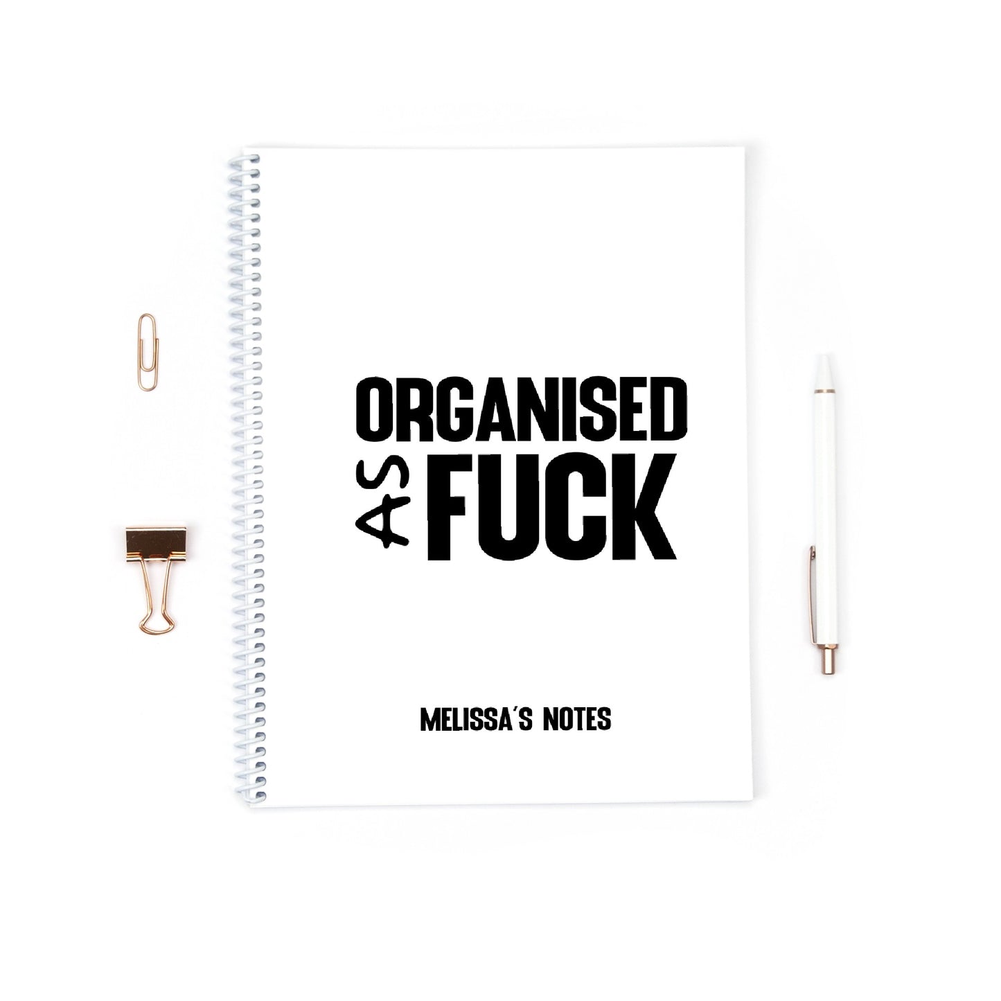 Personalised Notebook | Organised As Fuck | Funny Notebook | Notebook Gift