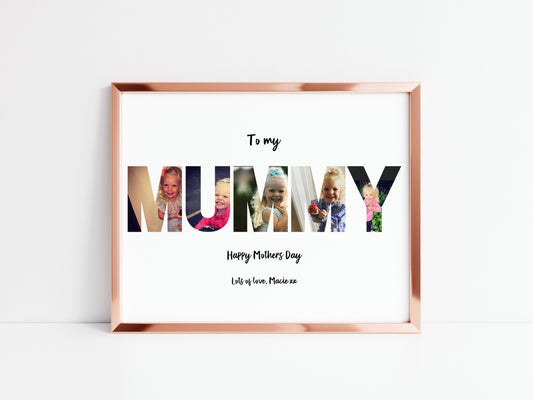 Mother's Day Print | Mummy Print | Personalised Photo Letters | Mother's Day Gift