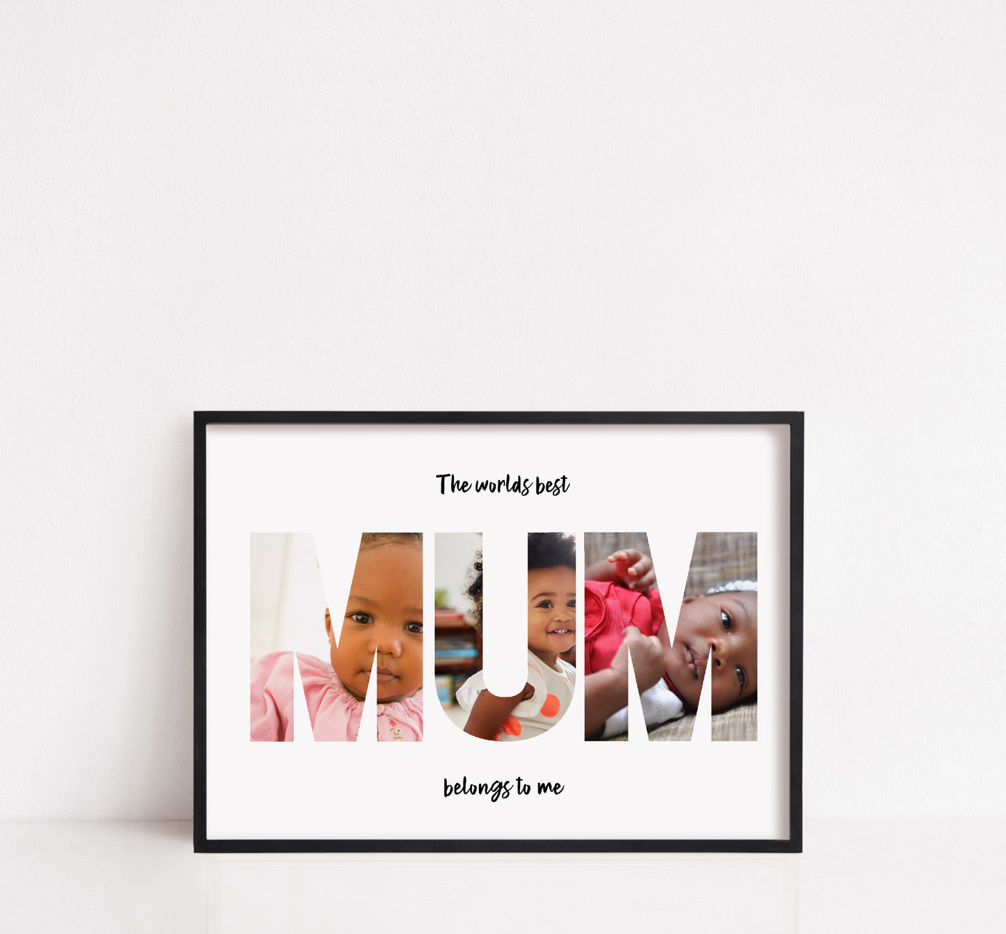 Mother's Day Print | Personalised Photo Letters | Worlds Best Mum Belongs To Me | Mother's Day Gift