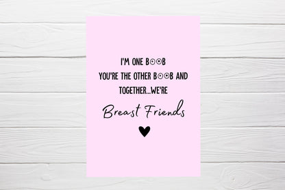 Friend Card | Breast Friends | Birthday Card | Funny Card | Miss You Card
