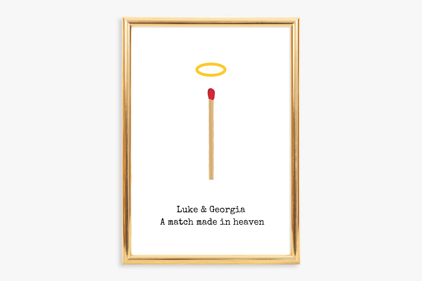 Couples Print | A Match Made In Heaven | Personalised Print | Anniversary Print | Valentines Day Print