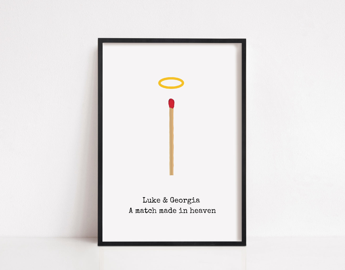 Couples Print | A Match Made In Heaven | Personalised Print | Anniversary Print | Valentines Day Print
