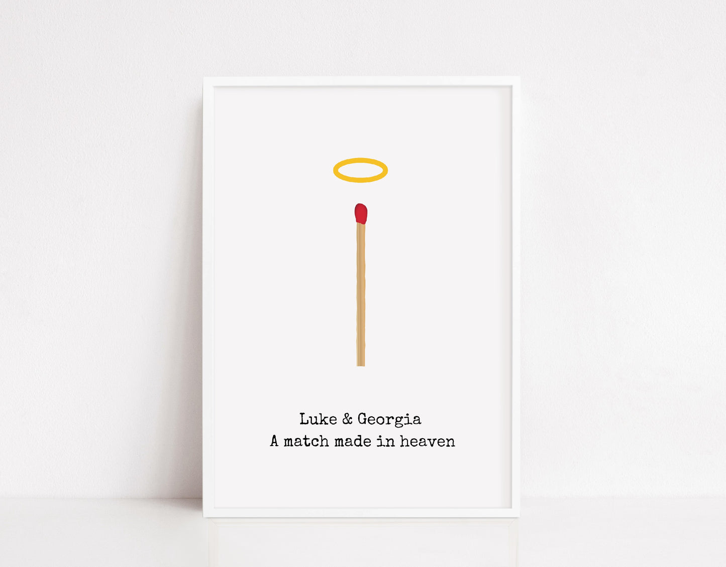 Couples Print | A Match Made In Heaven | Personalised Print | Anniversary Print | Valentines Day Print