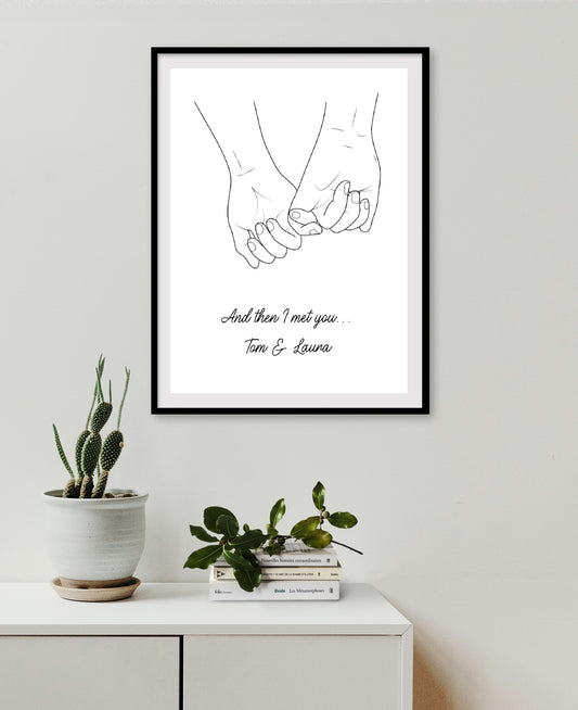 Couples Print | And Then I Met You | Personalised Print | Anniversary Print | Valentines Day Print