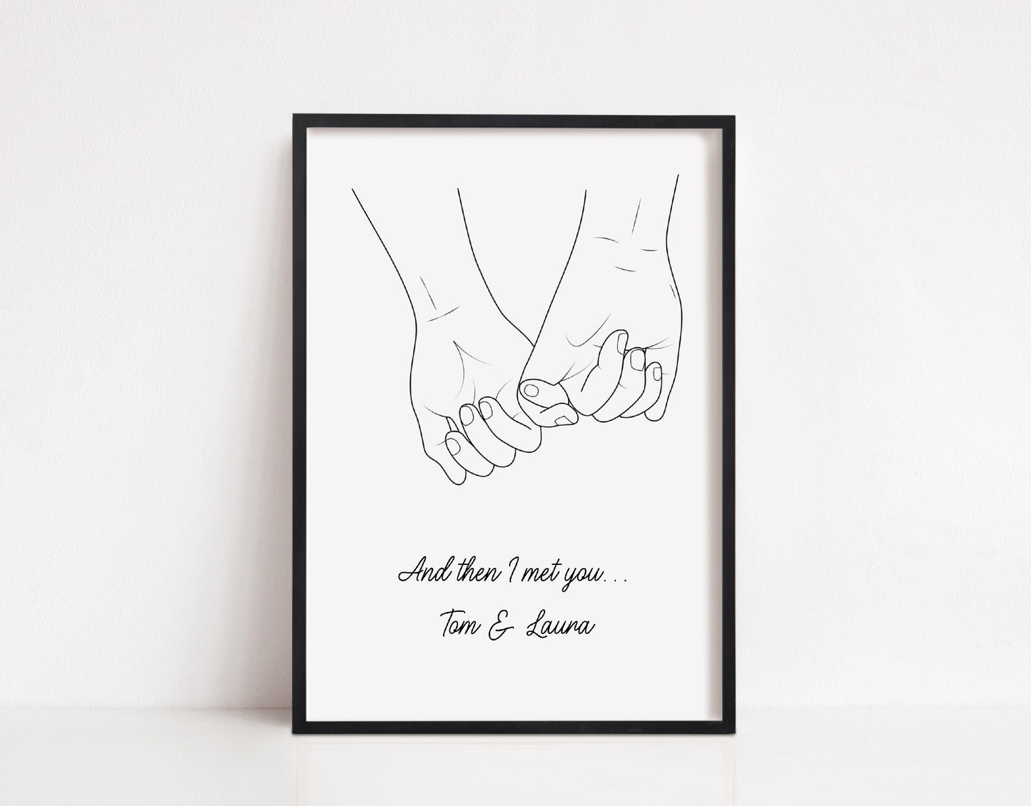 Couples Print | And Then I Met You | Personalised Print | Anniversary Print | Valentines Day Print
