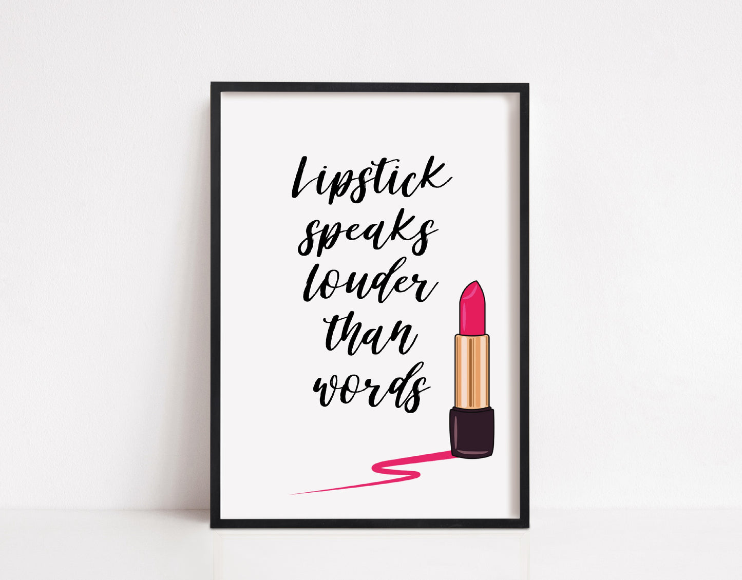 Quote Print | Lipstick Speaks Louder Than Words | Makeup Print | Salon Print