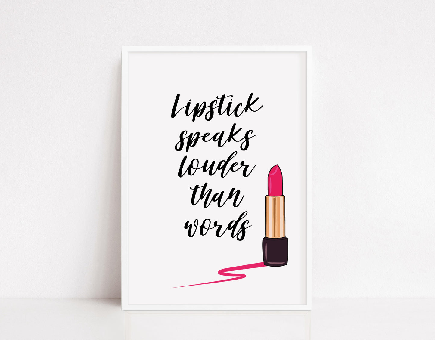 Quote Print | Lipstick Speaks Louder Than Words | Makeup Print | Salon Print