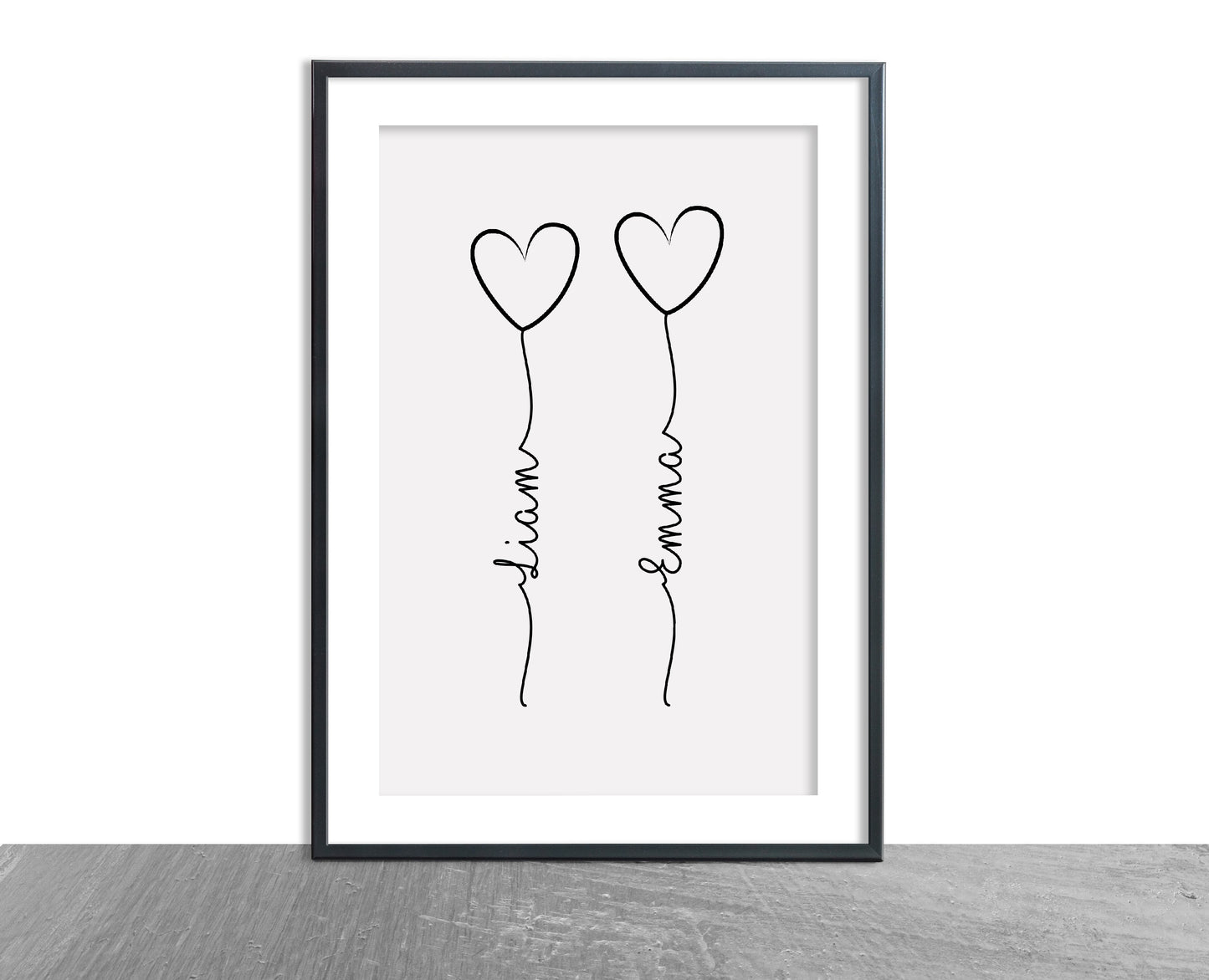 Couples Print | Personalised Balloons Print | Anniversary Print | Wedding Print | Valentines Day Print