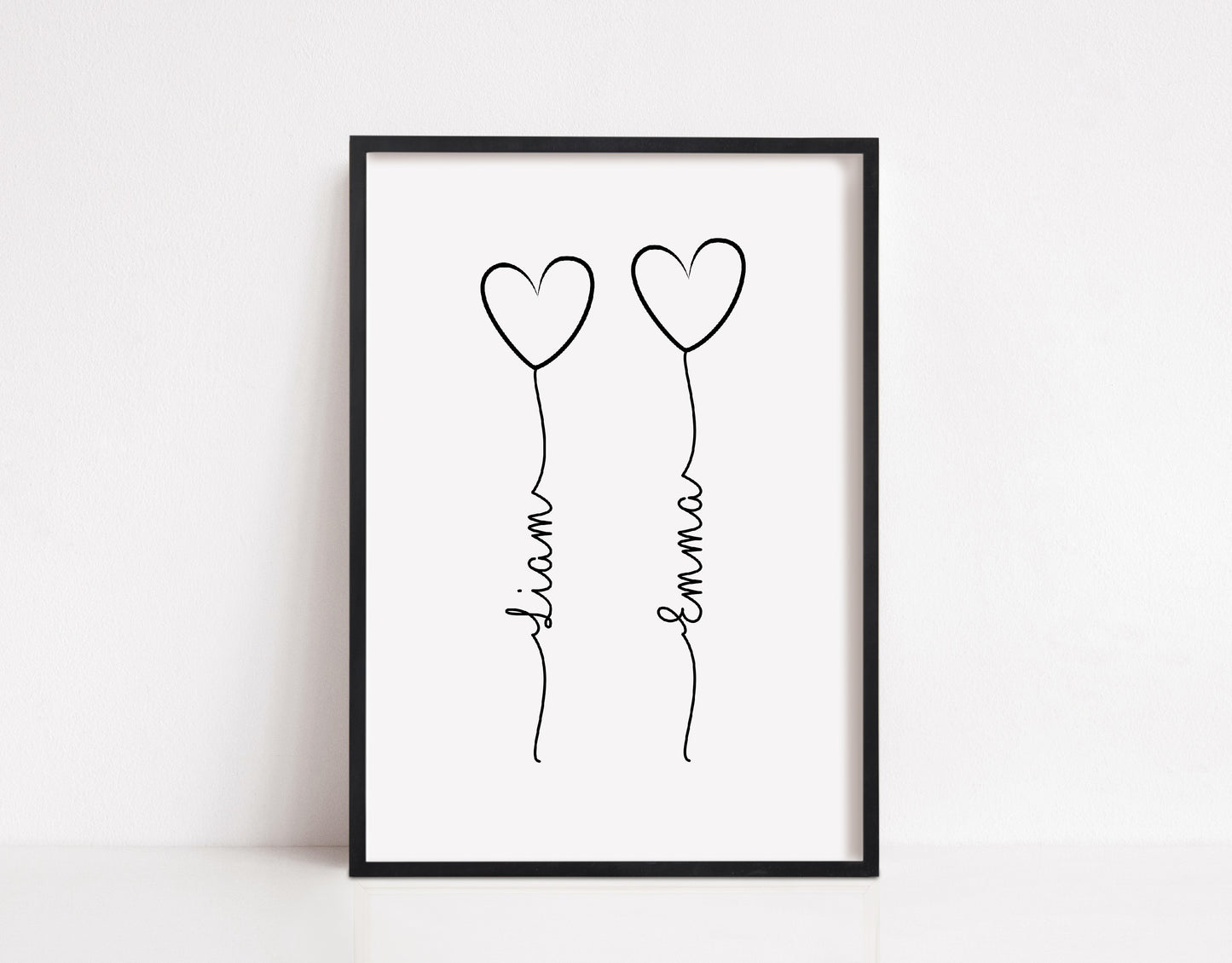 Couples Print | Personalised Balloons Print | Anniversary Print | Wedding Print | Valentines Day Print