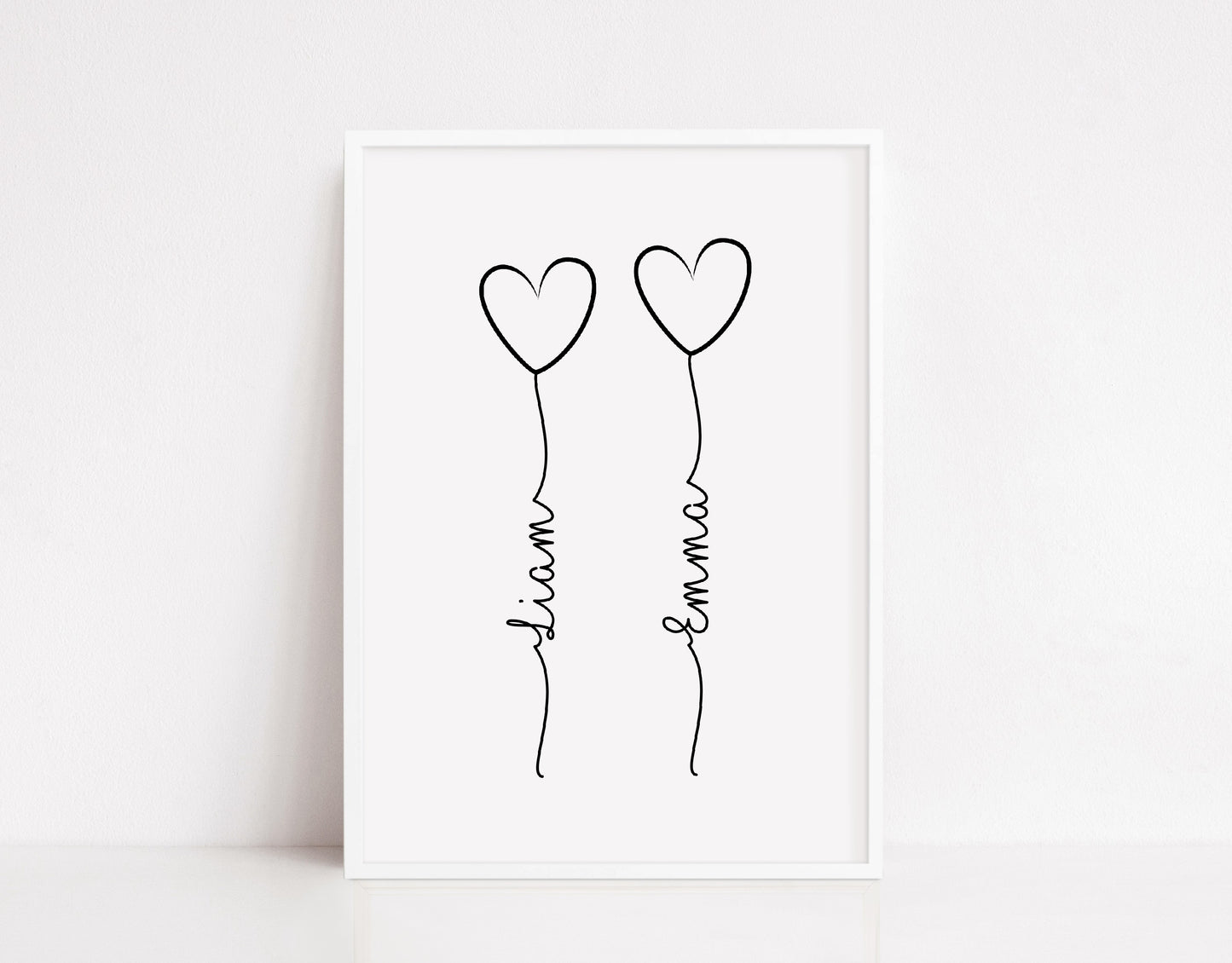 Couples Print | Personalised Balloons Print | Anniversary Print | Wedding Print | Valentines Day Print