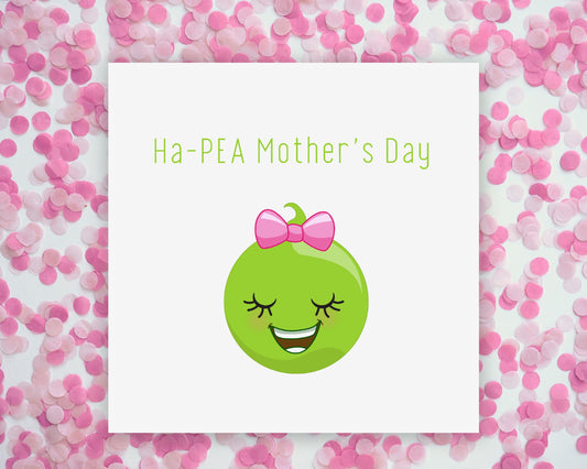 Mothers Day Card | Ha-pea Mother's Day | Cute Card (Design 2)