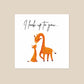Cute Card | I Look Up To You Giraffe Card | Mothers Day Card | Fathers Day Card | Friend Card | Teacher Card