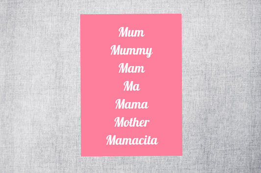 Mothers Day Card | Mum Mummy Mama Ma Mama Mother Mamacita | Cute Card