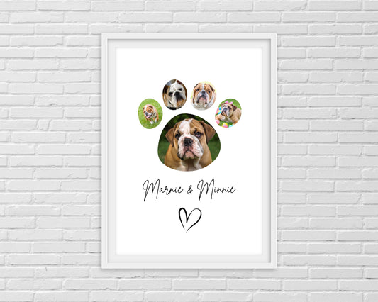 Pet Print | Photo Paw Print | Family Print | Pet Gift | Personalised Print