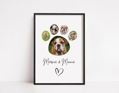 Pet Print | Photo Paw Print | Family Print | Pet Gift | Personalised Print